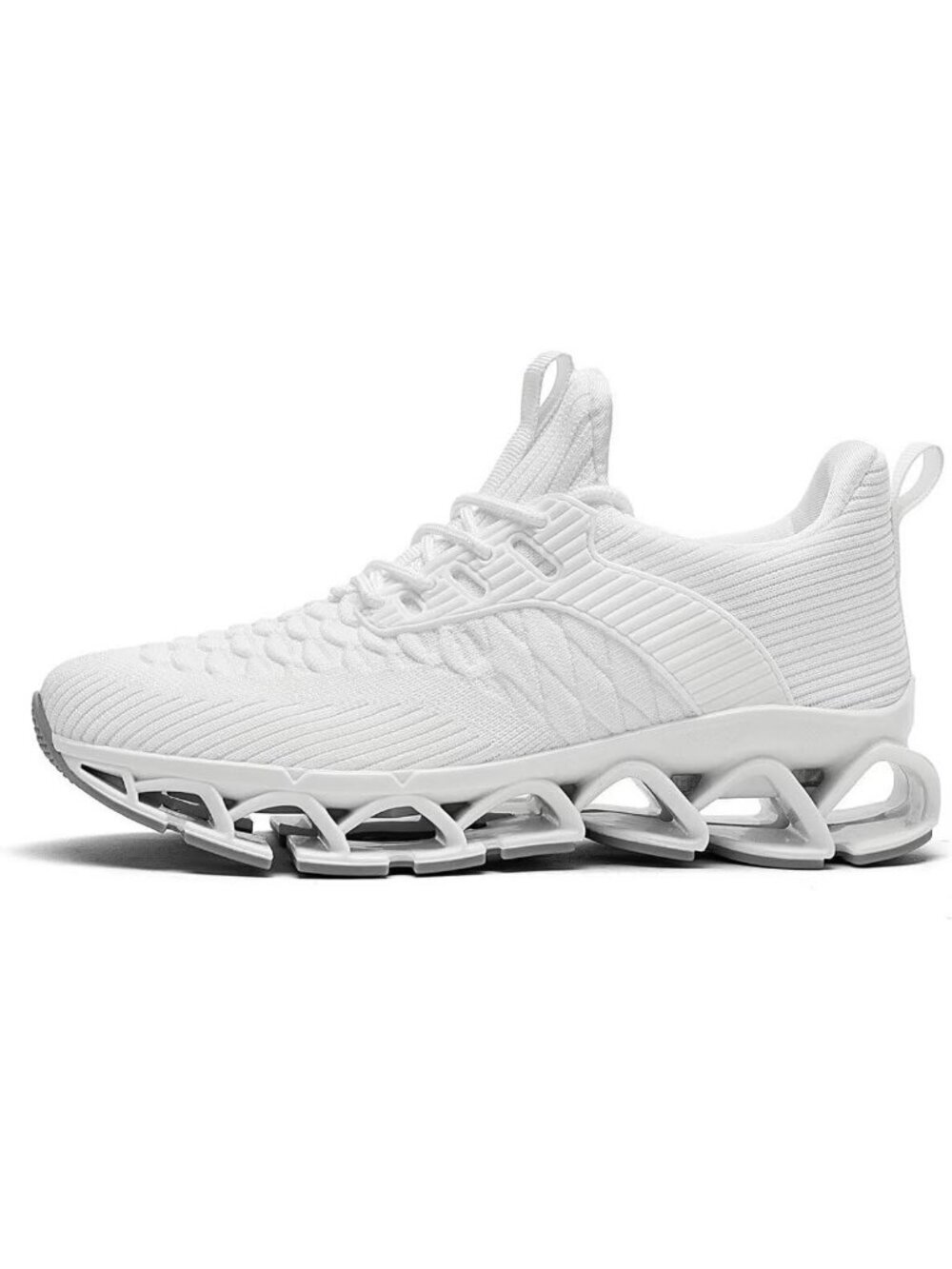 Mens White Comfort Non Slip Work Sport Athletic Trainer Slip on Walking Sneaker - Picture 2 of 7